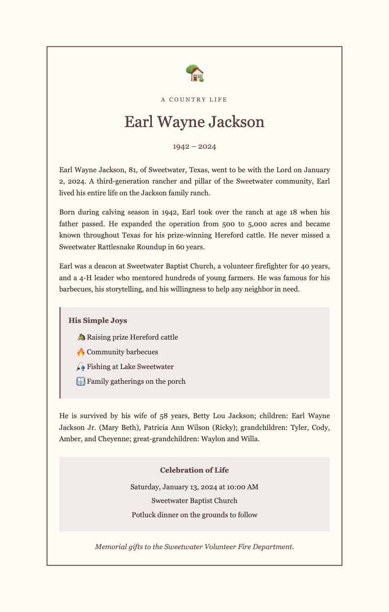 Rustic country tribute